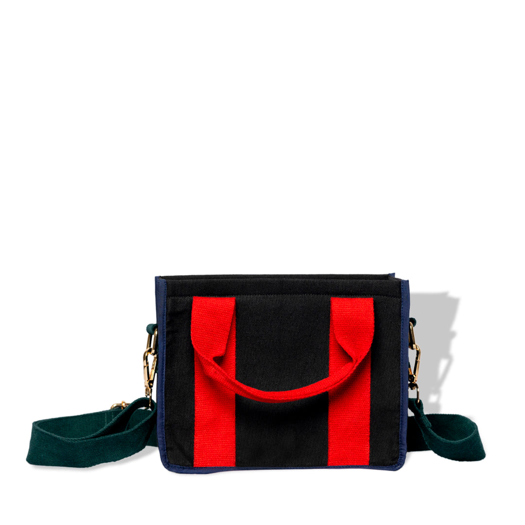 Midnight Red and Green Color Block Crossbody Bag