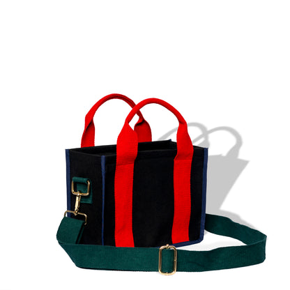 Midnight Red and Green Color Block Crossbody Bag