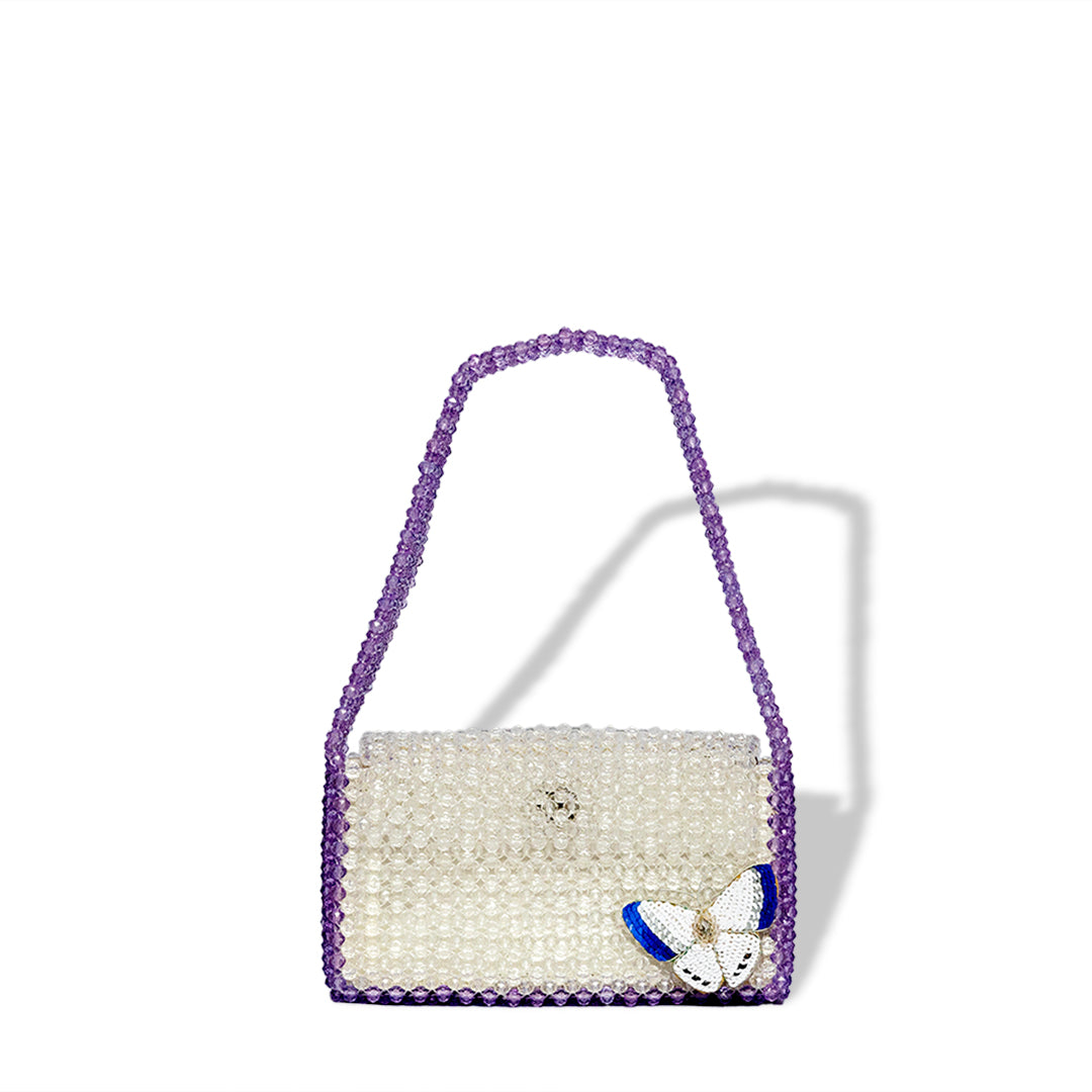 Purple Butterfly Bead Bag